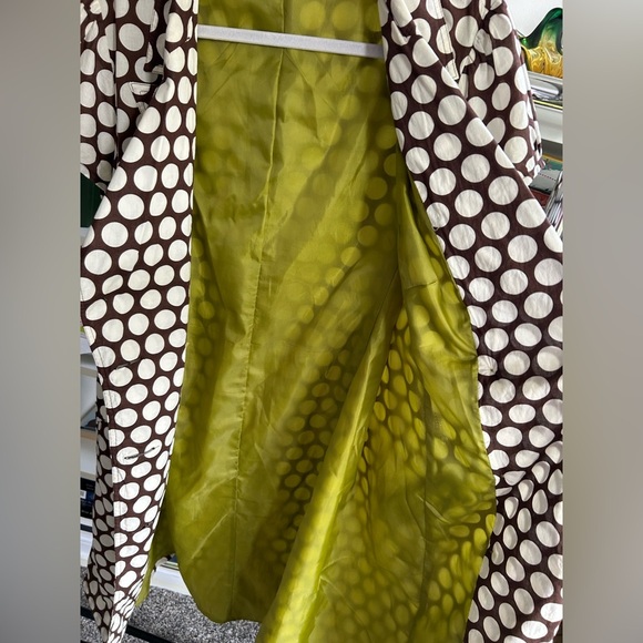 Cato WomenvBrown with off white polka dot pattern overcoat Size 16W - Picture 7 of 12